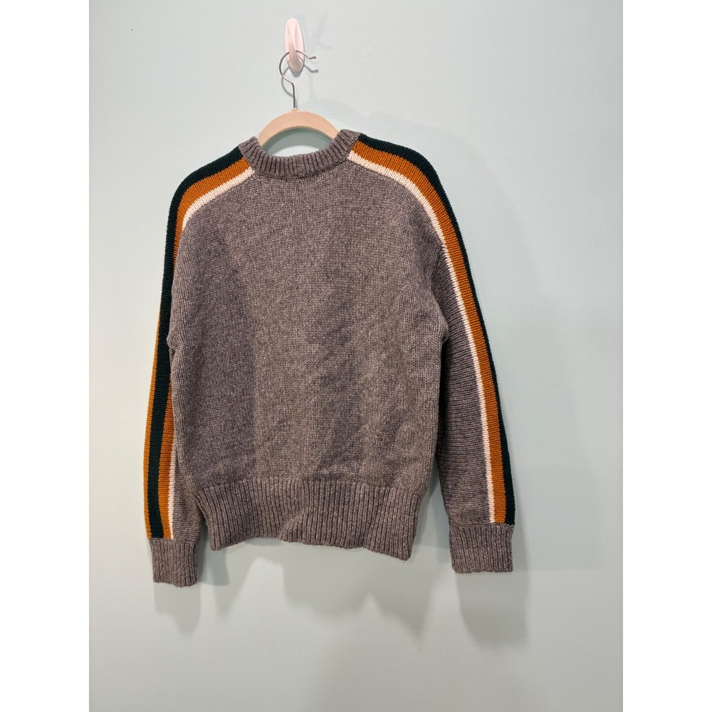 Madewell Womens Gray Striped Crewneck Wool Alpaca Blend Sweater Size Medium - Picture 2 of 4